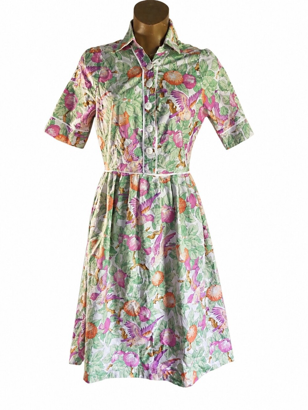 Shabby Apple Floral Button-Front Shirt Dress XS